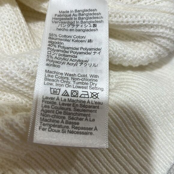 J. Crew Factory CF318 ivory utton raglan crewneck sweater size xs NWT - Picture 8 of 9